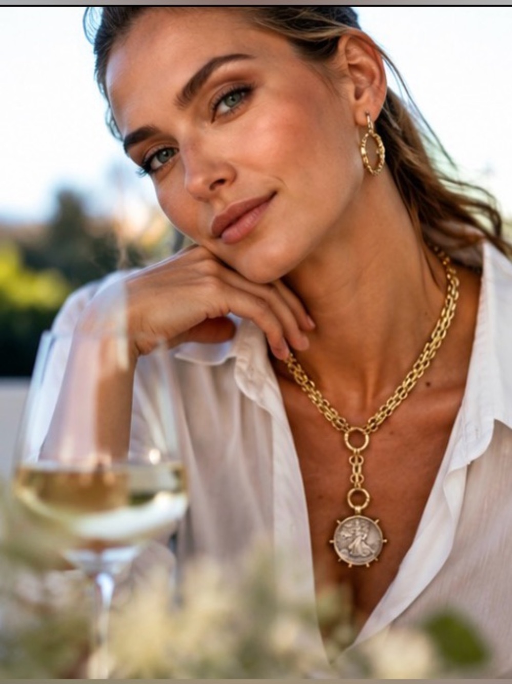 Gold Coin Pendant Necklace | Jenny Bird Inspired | Coastal Luxe